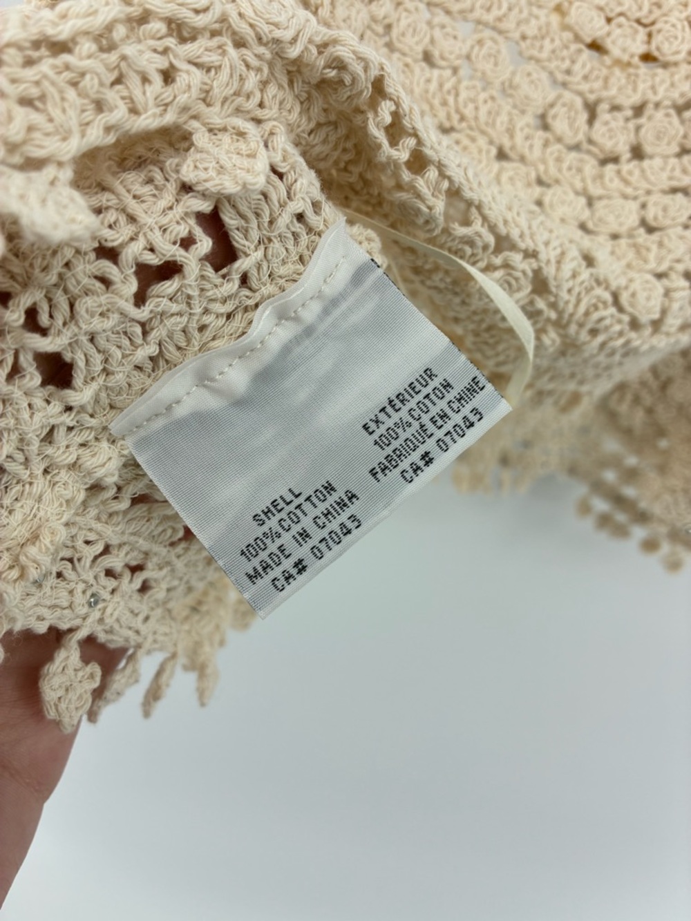 Crochet Crochet Crop Tank Top in Cream - Picture 5 of 8